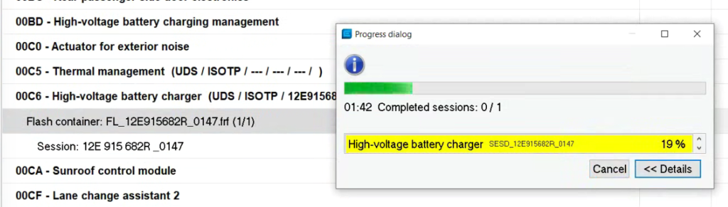 Oppdatering av programvare på en OBC charger til en E-Golf